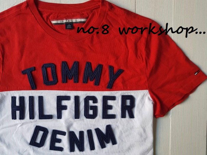 ☆【TH男生館】☆【TOMMY HILFIGER LOGO貼布短袖T恤】☆【TOM001X1】(XS-S)