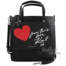 【茱麗葉精品】【全新精品】KARL LAGERFELD 老佛爺塗鴉兩用手提子母包.黑 現貨