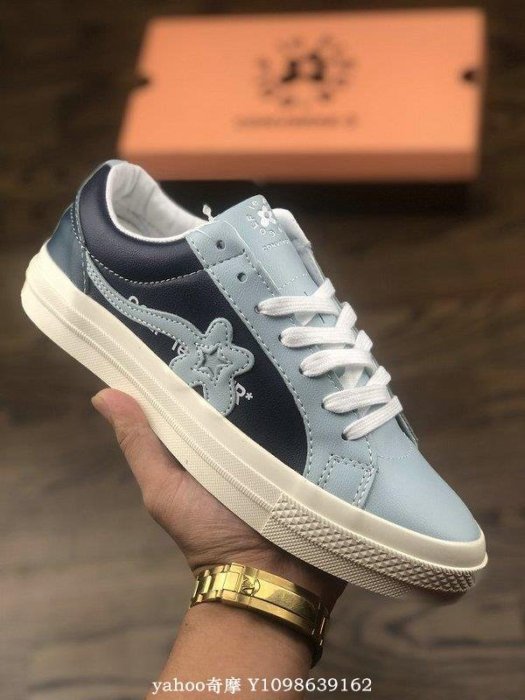 CONVERSE x GOLF LE FLEUR 黑藍 小花 復古 低幫 滑板鞋 164023C 女鞋