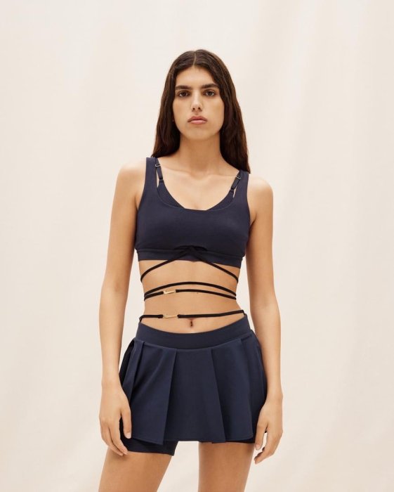 全新Jacquemus x W Nike NRG DF EU BRA 綁繩內衣運動內衣杏色海軍藍女