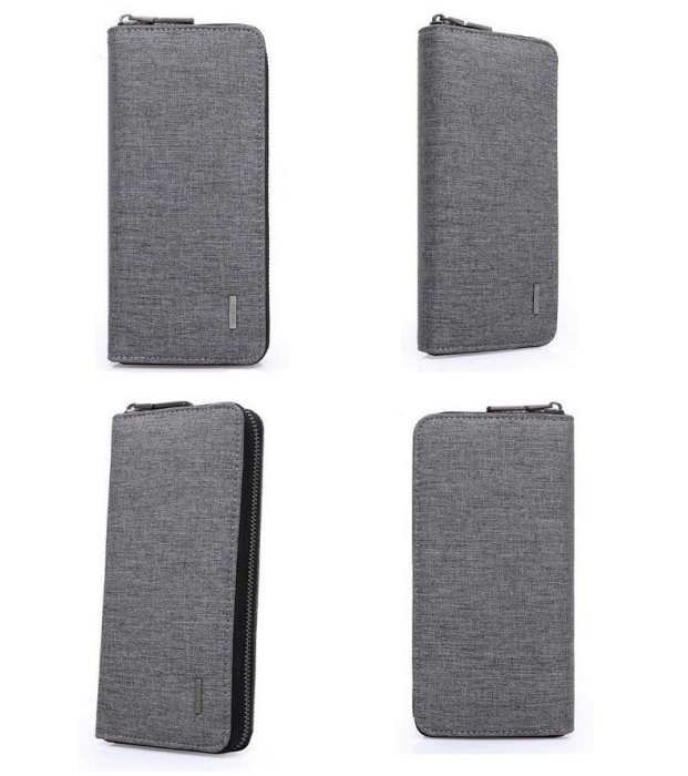 日式簡約長夾 現貨灰黑二色 可放5.5吋手機 KAKA正品 耐磨耐用 大容量多夾層 當作鈔票夾零錢包 手拿包手機包