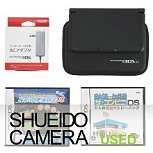 集英堂写真機【全國免運】現狀品 NINTENDO 任天堂 3DS LL 遊戲主機 黑色 日版 附遊戲片 X2 22340