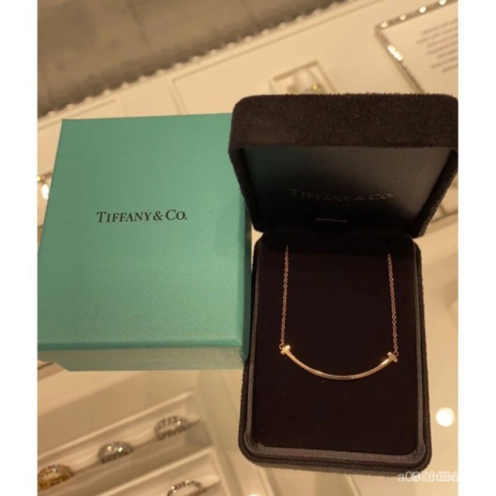 【日本二手】/Tiffany & Co.蒂芙尼 Smile 微笑項鍊 鎖骨鏈 18k 玫瑰金
