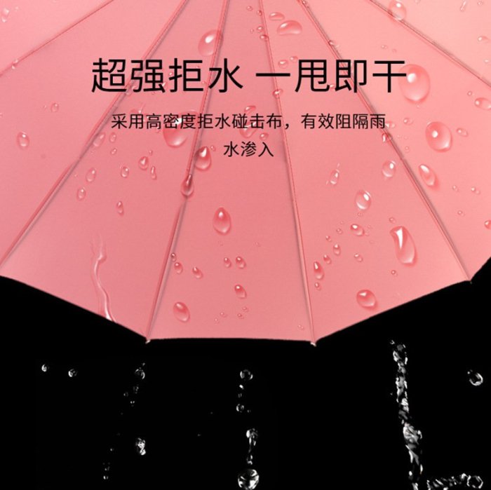 雨傘雨傘長柄傘日系小清新自動16骨大號傘ins彎柄直桿晴雨傘