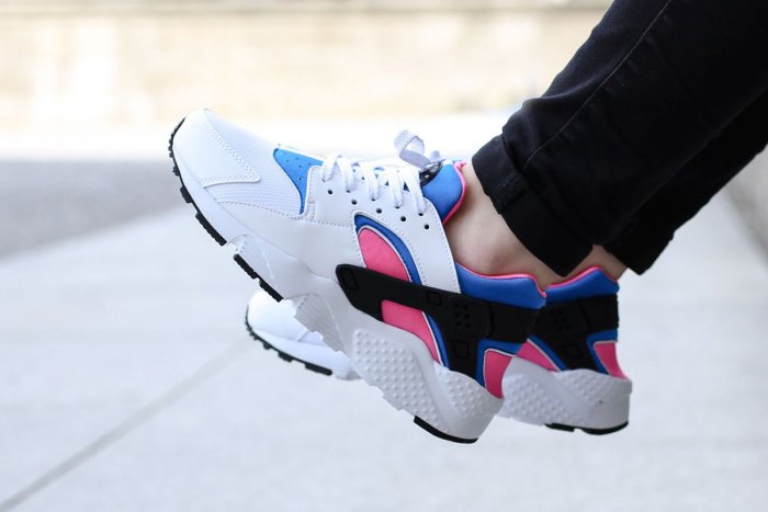 南◇現貨 Nike Huarache Run GS 654275-104 白色藍色 桃紅色 武士 女鞋 23.5