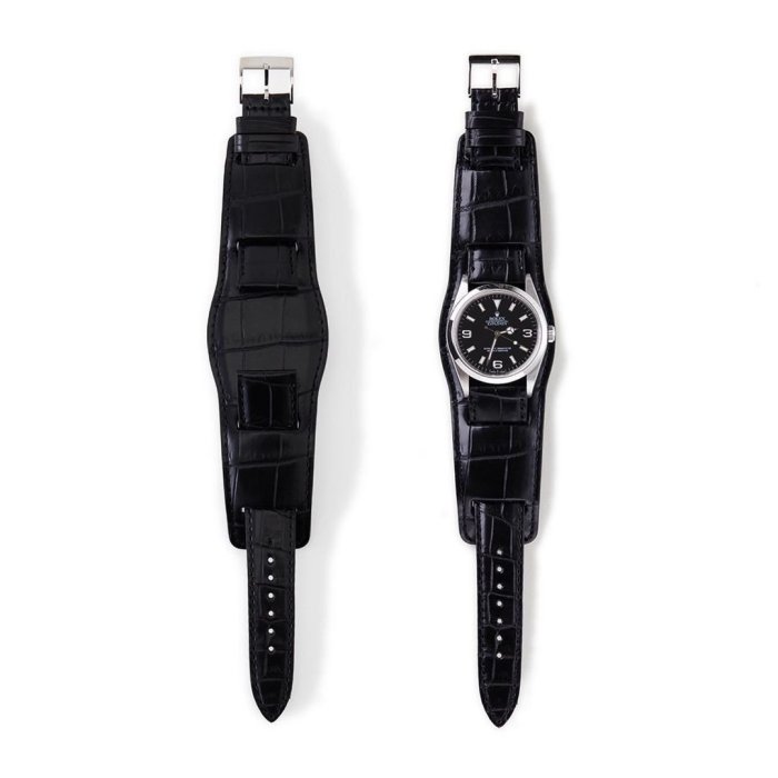 レザーベルト黒 NEIGHBORHOOD LEATHER EMB WATCH BAND - レザーベルト