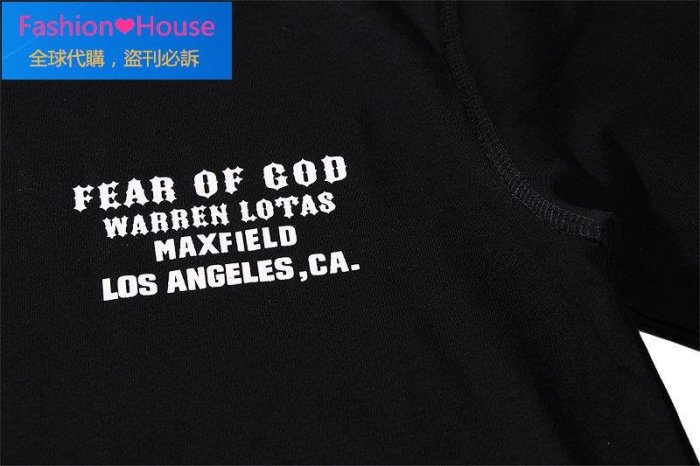 『Fashion❤House』~FEAR OF GOD圣誕節耶穌宗教限定FOG Warren Lotas字母圖案短袖T恤