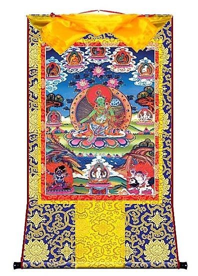 [RELI-A00279] 藏傳佛教 西藏唐卡  綠度母