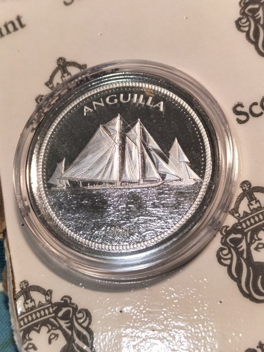 2021 Anguilla Sailing .999 1英兩BU銀幣（現貨, 全新未使用）