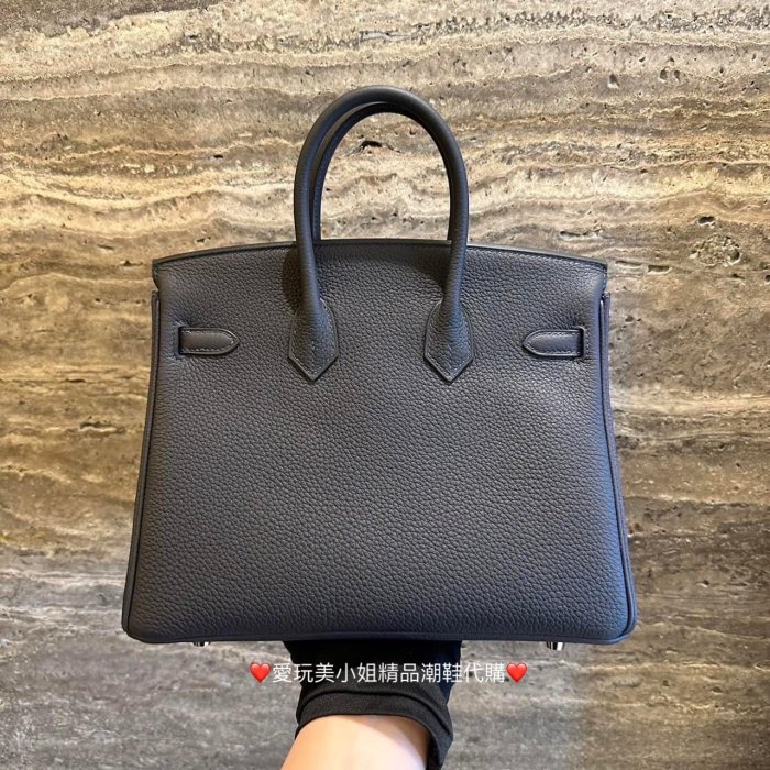 HERMES 愛馬仕 Birkin 25 3Y Caban 銀釦 Togo 🖤