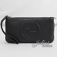 【茱麗葉精品】二手精品 《8成新》GUCCI 295340 SOHO系列大雙G LOGO牛皮手掛長夾.黑#697