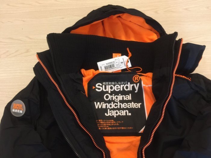 Superdry 外套 極度乾燥 黑/橙字 windcheater 防風外套夾克 男