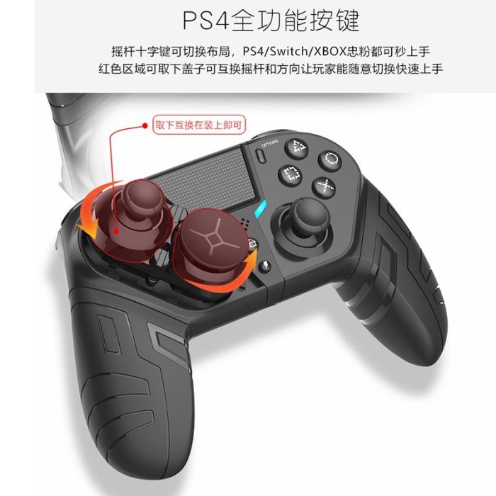 SUMEA 【】PS4精英手柄Steam遊戲電腦pc專用搖桿模組化互換按鍵自定義 5INO