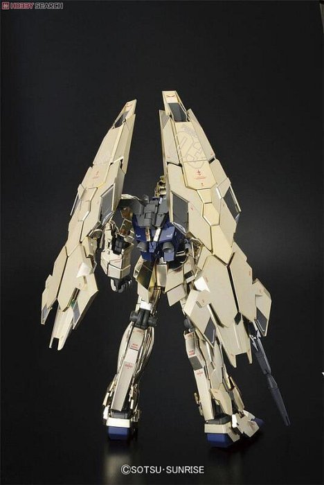 大班 MG 1/100 菲尼克斯 鳳凰 黃金電鍍/電鍍黑/金屬色噴塗 帶尾巴/帶水貼 獨角獸 鋼彈 3號機 6642