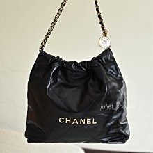 【茱麗葉精品】全新精品 CHANEL 專櫃商品 AS3260 CHANEL 22菱格亮面小牛皮肩背包.黑