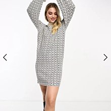 (嫻嫻屋) 英國ASOS-Vero Moda針織毛衣圓領長袖幾何圖案洋裝EJ23