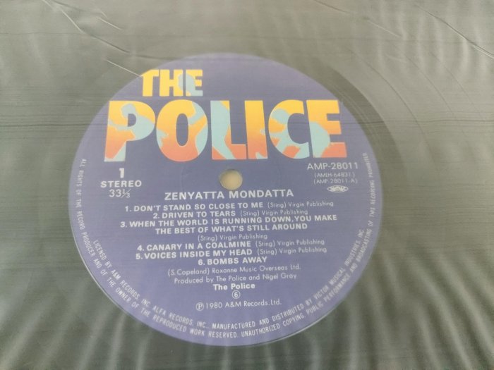 全店可刷卡 1980日版 the police Zenyatta Mondatta  西洋流行黑膠