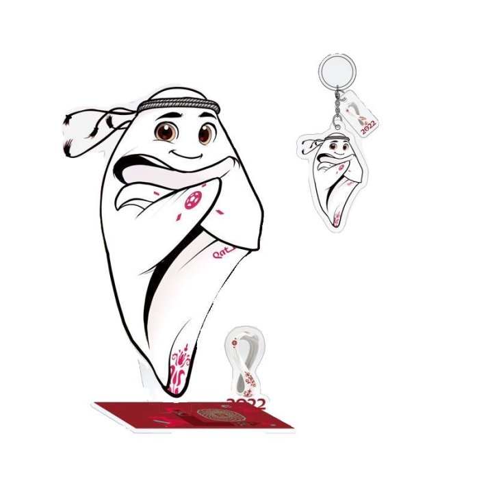下殺卡塔爾世界杯吉祥物2022足球公仔會徽周邊紀念品掛擺件立牌鑰匙扣~特價特賣