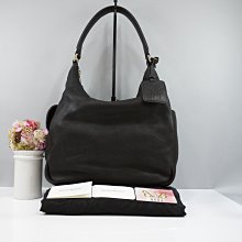 優買二手精品名牌店 YSL 252592 HOBO 黑色牛皮 肩背包牛角包拉鍊包彎月包 特價二