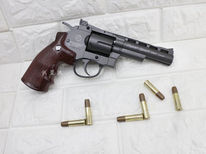 台南 武星級 WG 4吋 左輪 手槍 CO2直壓槍 + 12g CO2小鋼瓶 + 0.25g BB彈 ( 左輪槍4吋