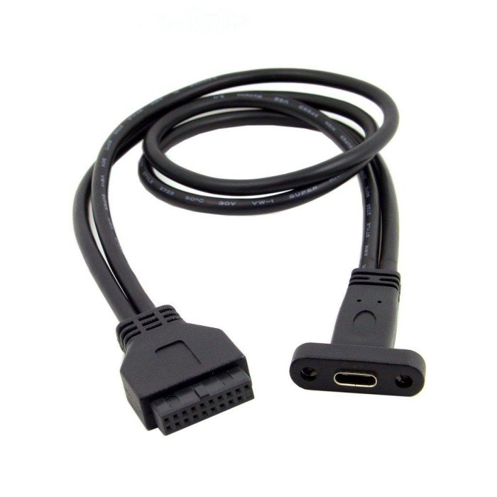 UC-085 20pin轉Type-C母線 USB3.0轉接線 機殼轉接線 主機板轉接線 USB19針轉接線 帶擋板