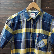 CA 美國品牌 LEVI'S 格紋 短袖襯衫 M號 一元標無底價P176