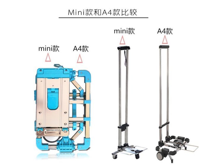 下殺 免運 精品 正品 促銷不銹鋼迷你購物買菜小拉車可折疊便攜手拉車家用小拖車搬運行李車