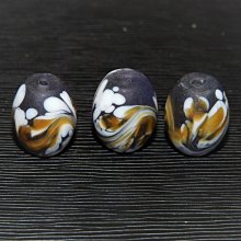 【雅之賞|藏傳|佛教文物】特賣* 鳳尾老琉璃珠12.5mm(3個)藏式配件DIY散珠~990278