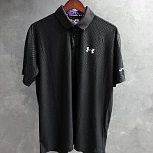 CA 美國運動品牌 UNDER ARMOUR 黑色花紋 休閒運動短袖polo衫 XL號 一元起標無底價R60