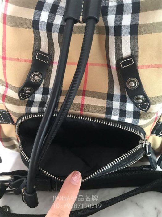 HANNA精品Burberry Rucksack Vintage小款 復古格紋 軍旅後背包 黃色