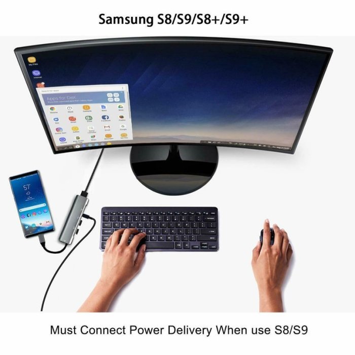 SAMSUNG 適用於三星 Dex Station MHL 的 USB C 至 HDMI 兼容 Ad Ter 集線器