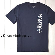 ☆【NAUTICA男生館】☆【NAUTICA直LOGO印圖短袖T恤】☆【NA001E9】(S-M)