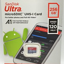 【公司貨】SanDisk Ultra microSD 256GB 120MB/s A1 記憶卡 TF 256G