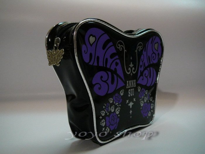 ☆╮yoyo shop╭☆ANNA SUI 安娜蘇 限量紫色蝴蝶手拿化妝包☆全新專櫃貨