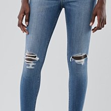 嫻嫻屋) Hollister美國海鷗 個性抓破單寧長褲中腰石洗 JEAN LEGGINGS全新正品現貨0R24腰 HCO