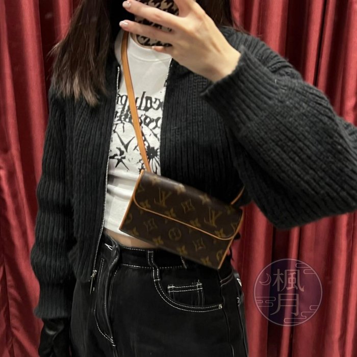 BRAND楓月 LOUIS VUITTON 路易威登 M51855 原花 POCHETTE FLORENTIN 腰包 肩背包 精品包