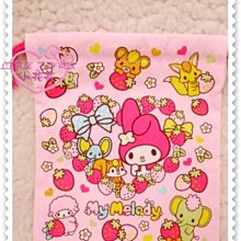 ♥小花花日本精品♥Hello Kitty美樂蒂草莓愛心束口袋 收納袋 縮口袋m12014408