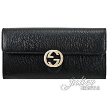 【茱麗葉精品】全新精品 GUCCI 專櫃商品 615524 金屬大雙G LOGO翻蓋扣式長夾.黑 現貨