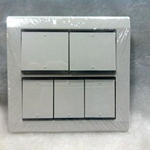 DIY水電材料 國際牌 星光系列 5開開關(方型) WTDFP-5552K