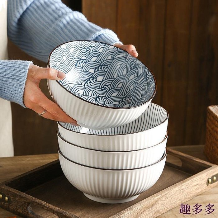 新款推薦 8寸大湯碗日式陶瓷餐具碗 釉下彩深湯碗 大號湯盆沙拉碗廠家批發 可開發票