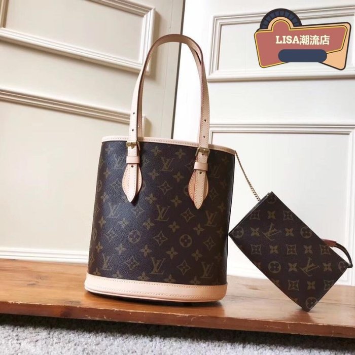 LISA二手 LV LOUIS VUITTON 路易威登 肩背水桶包 M42238 中古子母圓桶包