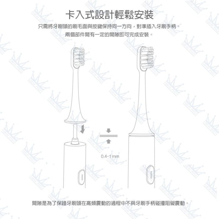 台灣現貨｜小米電動牙刷 T300 T500 米家電動牙刷 T300原廠刷頭 T500原廠替換刷頭 通用型 3支裝