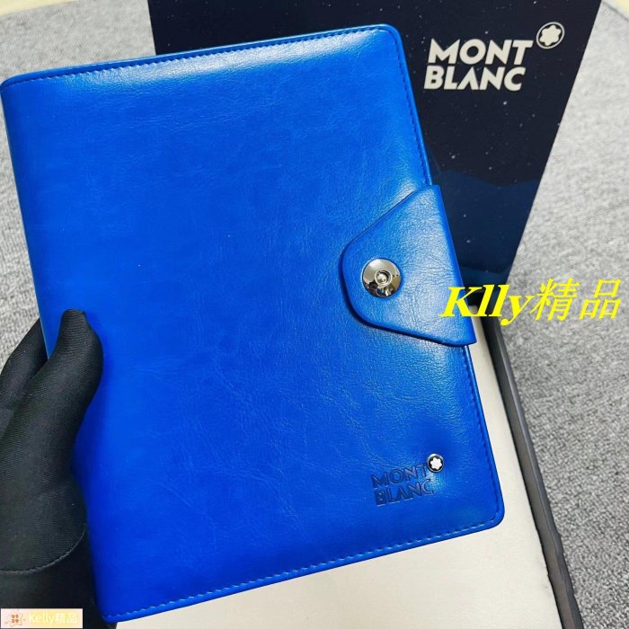 Ｋｅｌｌｙ精品＊MONTBLANC萬寶龍六芒星會議記錄 手抄本日記本 經典皮質活頁替芯筆記本洋氣皮本子