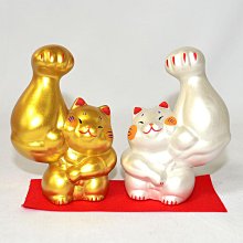金銀剛腕強壯 招財貓 陶製 12.5cm 日本正版