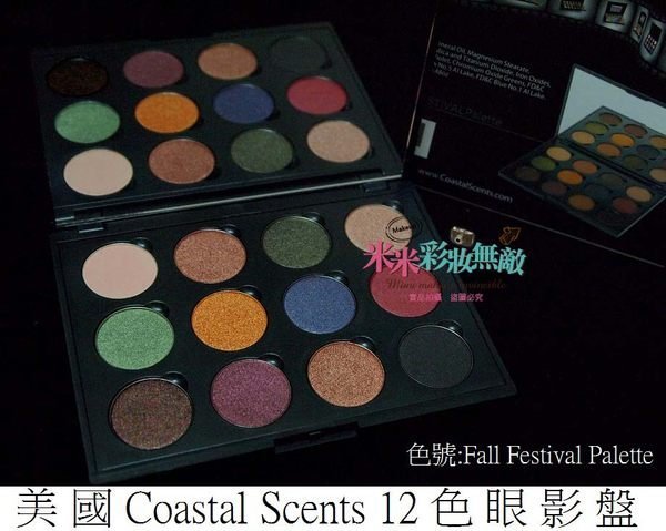 【米米彩妝無敵】美國原裝Coastal Scents 12色眼影盤 Fall Festival Palette