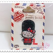 ♥小花花日本精品♥ Hello Kitty 英國國旗 站姿鑽貼紙 造型貼紙 67836505