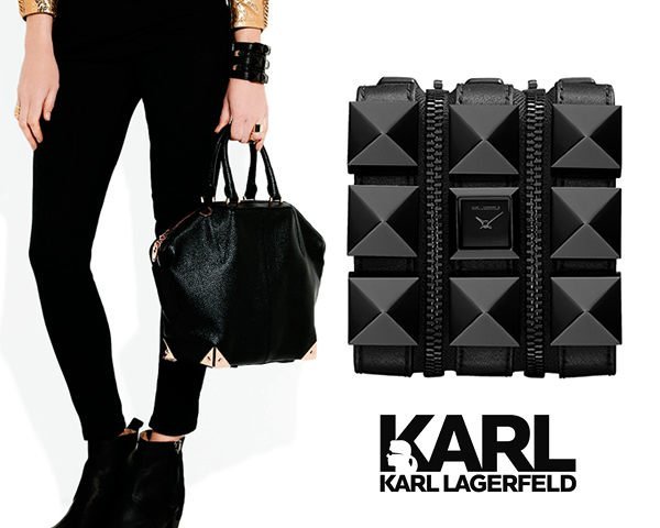 KARL LAGERFELD 卡爾·拉格斐Karl Zip ( 黑色) 石英錶 手錶 ｜100%全新真品｜特價!