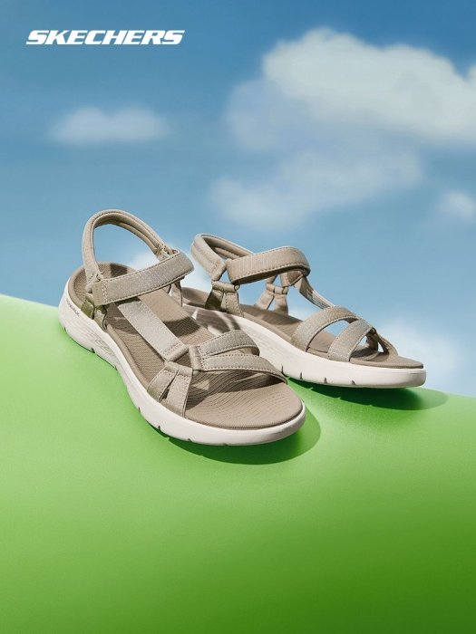 倉庫現貨出貨Skechers斯凱奇2023新款夏季新款涼鞋女鞋輕量緩震沙灘鞋休閑鞋子