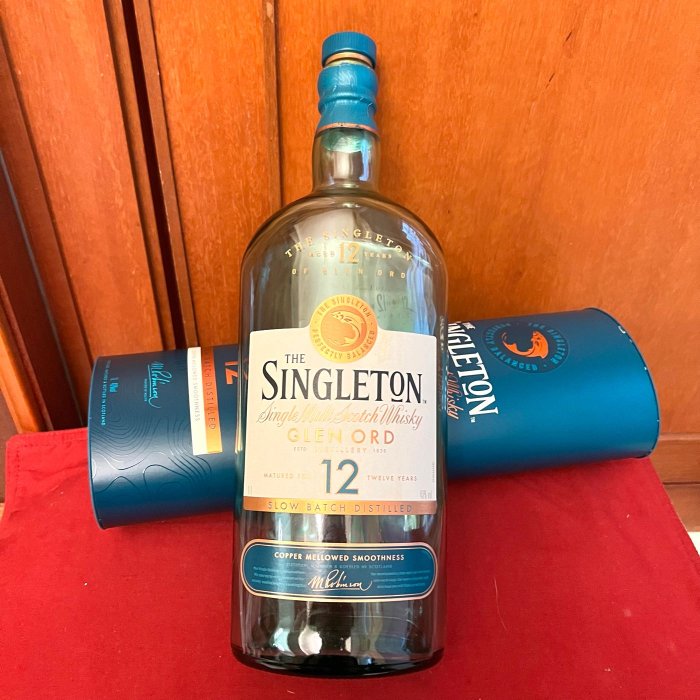 SINGLETON 蘇格登12年蘇格蘭威士忌空酒瓶(1000ml)/多用途玻璃空瓶/空洋酒瓶/裝飾/容器/花器/酒瓶/水瓶(含盒裝）