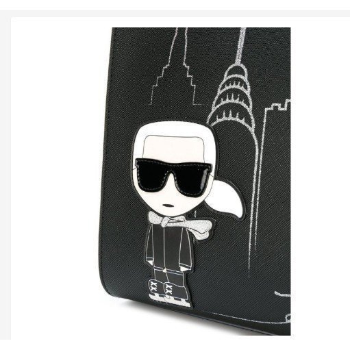 二手KARL LAGERFELD NYC Tote 黑色 托特包 卡爾 老佛爺 新